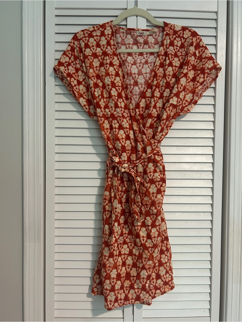 Faherty Willow Wrap Dress in Spiced Shibori Print